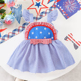 Baby Girls Summer Independence Day Flying Sleeves Suspender Dresses