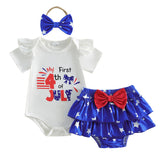 Baby Girl Ins Summer Cute Independence Day 3Pcs/ Set