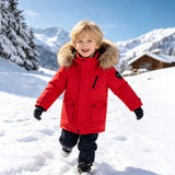 Boys' Cotton Clothes Children's Large Fur Collar Parker Children's Thickened Down Cotton Fur Collar Jacket