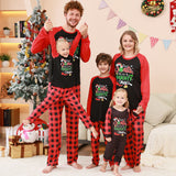 Family Matching Parent-child Christmas Loungewear Plaid  Printed Pajamas