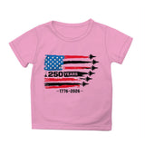 Kid Girl Boy 250th Anniversary Independence Day Printed Comfortable Casual T-Shirt