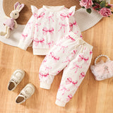 Baby Girl Cute Butterfly Print 2 Pcs Set Suit