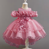 3-12T Kid Girl Princess Flower Wedding Fluffy Dress