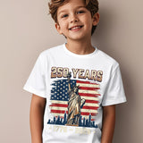 Kid Boy Cotton American 250th Anniversary Independence Day T-shirt