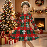 3-12Y Kid Girls Autumn Winter Christmas Long Sleeve 3D Dresses