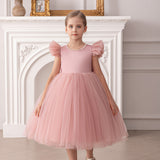2-8T Kid Baby Girl Flying Sleeve Princess Birthday Party Performance Dress