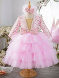 Kid Baby Girl Princess V-neck Host Piano Dresses