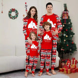 Family Matching Bear Snowflake Letters Stripes Christmas Parent-child Pajamas