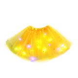 Kid Girl Sequined Led Illuminated Tutu Half-body Mesh Skirts