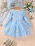 2-8T Kid Baby Girl Casual Mesh Puffy Princess Dresses