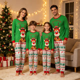 Family Matching Parent-Child 3D Printing Christmas Crew Neck Long Sleeve Pajama Homewear