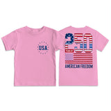 Kid Boy Girl Crew Neck Top Fashion Comfortable Independence Day T-shirt