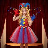 Kids Girl Magic Number Circus Princess  Halloween Anime Clown Play Dresses