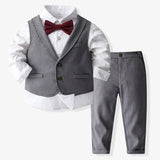 6M-5T Kid Baby Boys Suit Autumn Performance 4 Pcs Set