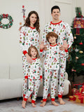 Family Matching Santa Claus Snowman Gingerbread Man Christmas Parent-Child Printed Loungewear Pajamas