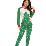 Family Matching Parent-child Round Neck Long-sleeved Christmas Pajamas