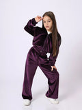 4-12Y Kid Girl Autumn Winter Sports Velvet  Casual Suit 2 Pcs Set