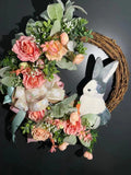 Easter Decoration Rabbit Wreath Woven Ribbon Wreath Simulation Plant Party