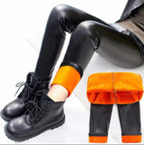 1-14T Kid Girl Thickened Imitation Leather Pants Velvet Leggings