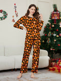 Halloween Parent-child Pajama Pumpkin Funny Devil Print Loungewear