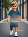2026 New Sports Style Round Neck Short-sleeved Shorts Set Is Loose and Comfortable