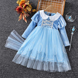 Kid Girl Spring Autumn Long Sleeved Fashionable Gauze Dresses