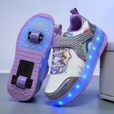 Kids Girl Runaway Mermaid Princess Roller Skates Charging Wheels Sneakers Shoes