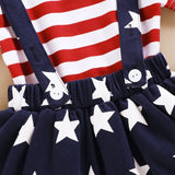 American  Independence Day Baby Girl Striped 3 Pcs/Set