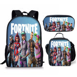 Fortnite 3pcs Set Backpack Student School Bags