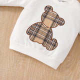 Baby Boys Girls Autumn Bear Print 2 Pcs Set