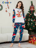 Family Matching Christmas Deer Snowflakes Parent-child Printed Loungewear Pajamas