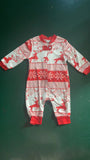 Family Matching Christmas Red and White Contrasting Parent-child Loungewear Pajamas