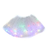 Kid Girl Sequined Led Illuminated Tutu Half-body Mesh Skirts