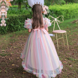Kid Girls Piano Birthday Puffy Princess Dresses