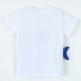 Kid Baby Boy Summer  Round Nec Knitted Cotton Shark Print T-shirt
