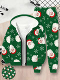 Children's 3D Digital Printing Children's Zipper Hooded Sweater Set