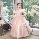 Kid Girl High-end Princess Flower Host Piano Performance Dresses