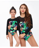 New Long Sleeve Printed One Piece Bikini Kids Swimming Surfing Snorkeling Swimsuit