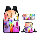 Kid Digital Building Block Backpack Cartoon Bags 3 Packs