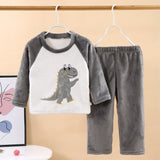 Kid Baby Boy Girl Flannel Autumn Winter Plush Thickened Pajamas