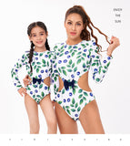 Swimsuit Women's Long-sleeved One-piece To Cover The Belly and Look Thin. Parent-child Ratio Swimsuit