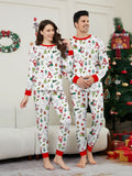 Family Matching Santa Claus Snowman Gingerbread Man Christmas Parent-Child Printed Loungewear Pajamas
