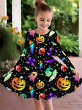 Christmas Crew Neck Dress Girls Korean Version Fashion Foreign Style Long Sleeve Snowflake