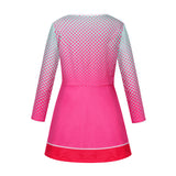 3-12T Kid Girl Cheerleading Pink Long-sleeved Suit 3 Pcs Set