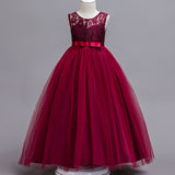 Kid  Girls Sleeveless Mesh Show Host Princess Dress