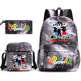 3pcs Set Schoolbag Backpack Printed Teacup Head Travel Backpack