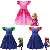Kid Girl Super Mario Brothers Peach Biqi Dress