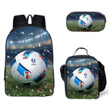 Kid Boy Street Trendy Football Backpack with Pencil Case Lunch Bag 3 Pcs/set