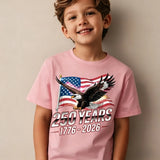 Kid Boy Girl US Free Eagle Printed Independence Day T-Shirts