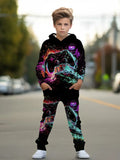 Children's Clothing Boys' Autumn Hooded Suit New Versatile and Handsome Two-piece Set